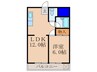 パレス稲荷 1LDKの間取り