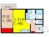 エテルナコート総持寺 1LDKの間取り