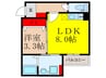 エテルナコート総持寺 1LDKの間取り
