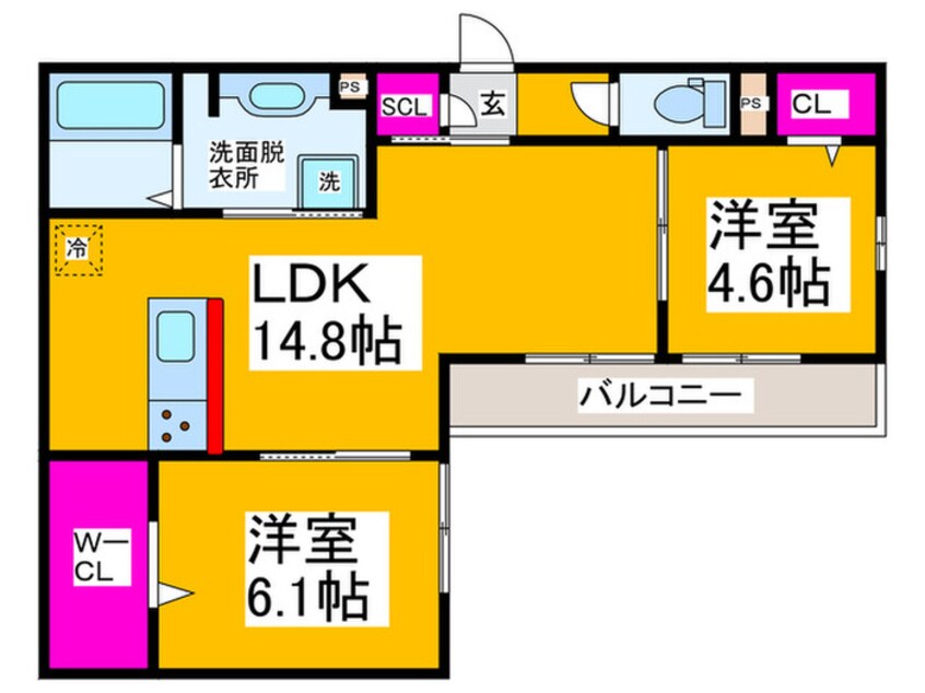 間取図 メゾン　ド　エスポワール北長尾