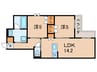 仮)GrandMaster武庫之荘 2LDKの間取り