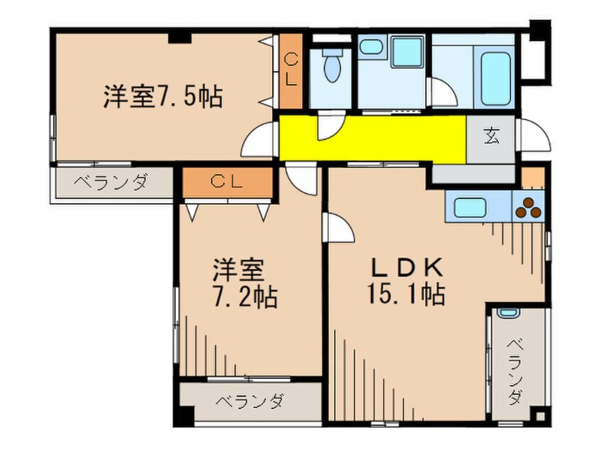 間取図 パレスフォ－甲東園