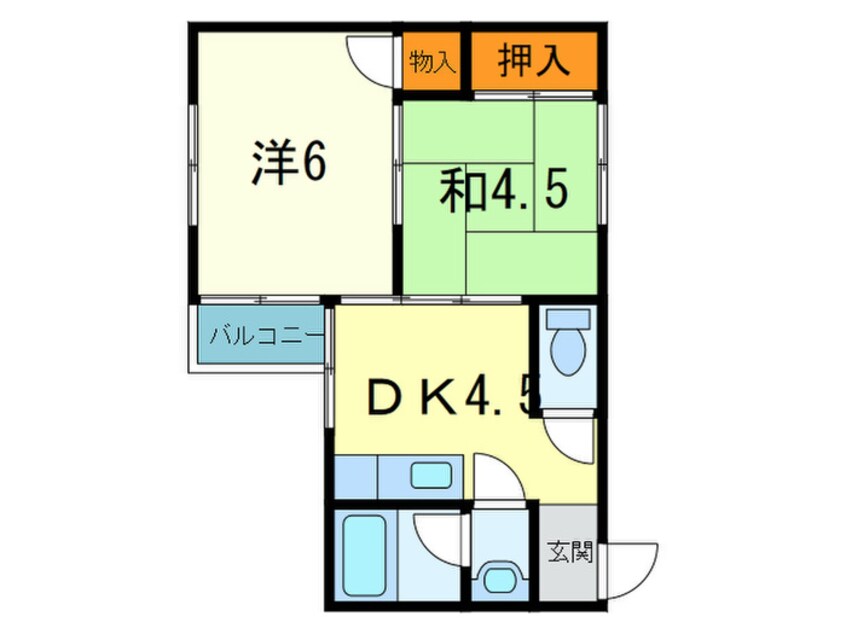 間取図 コ－ポ衣掛