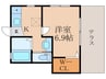 リーブルコート西裏 1Kの間取り