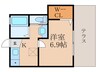 リーブルコート西裏 1Kの間取り