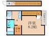 リーブルコート西裏 1Kの間取り