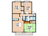 西岡ハイツ２ A棟 3LDKの間取り