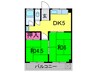 秀栄マンション 2DKの間取り