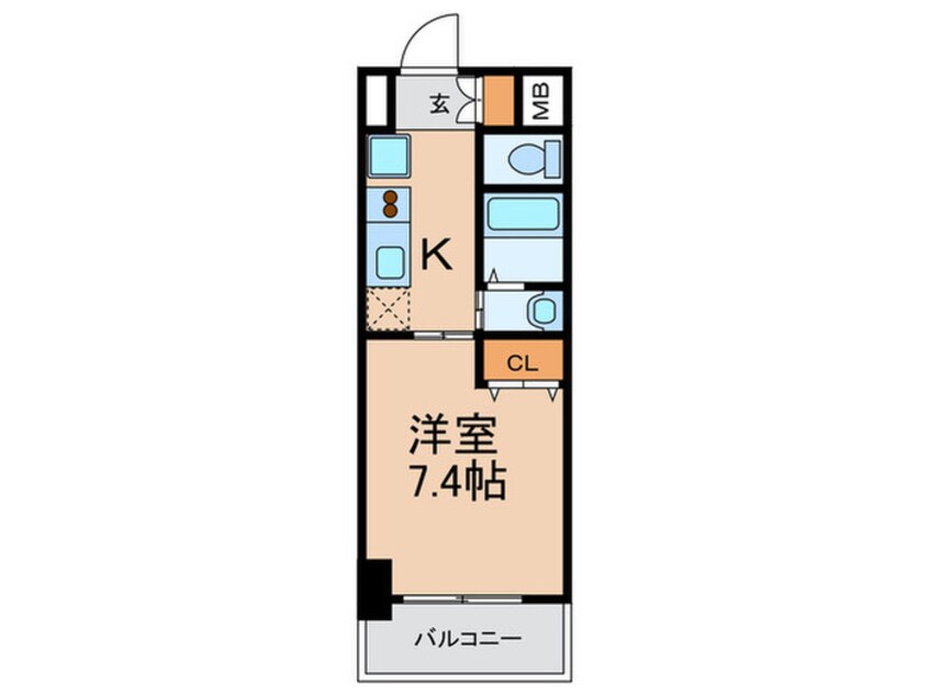 間取図 KDXﾚｼﾞﾃﾞﾝｽ難波