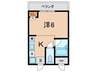 パ－クサイド六甲 1Kの間取り