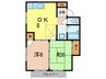 菊水ハイツ 2DKの間取り