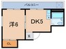 ウエストイン六甲 1DKの間取り