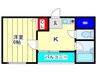 リバ－ヴィレッジ今市Ⅱ 1Kの間取り