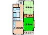 リバーサイド春日 2DKの間取り