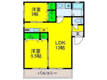 間取図 ハイムシカ－ダ