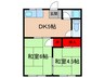 北ハイツ 2DKの間取り