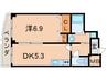グランデル武庫之荘 1DKの間取り