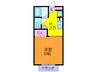 ラルゴ忍ケ丘 1Kの間取り