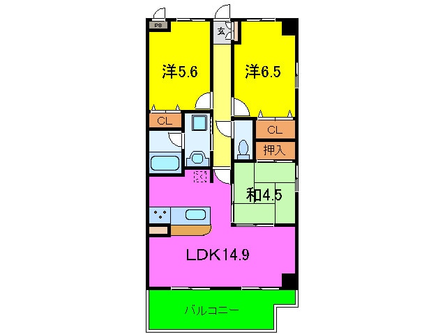 間取り図 プランドール西岡本