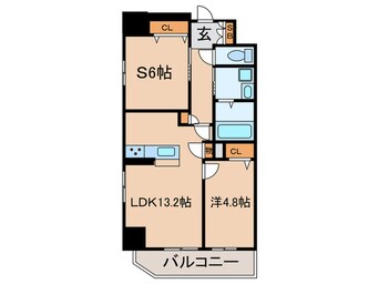 間取図 プレサンスロジェ堺筋本町(1303)