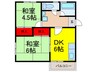 ﾊｲﾂ ﾏﾄﾞｶ 2DKの間取り