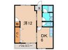 コスモスハイツ 1DKの間取り