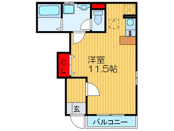 間取図 ワン．バ－バスピュアⅢ