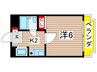 プレステージ住吉 1Kの間取り