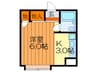 小川ハイツ 1Rの間取り