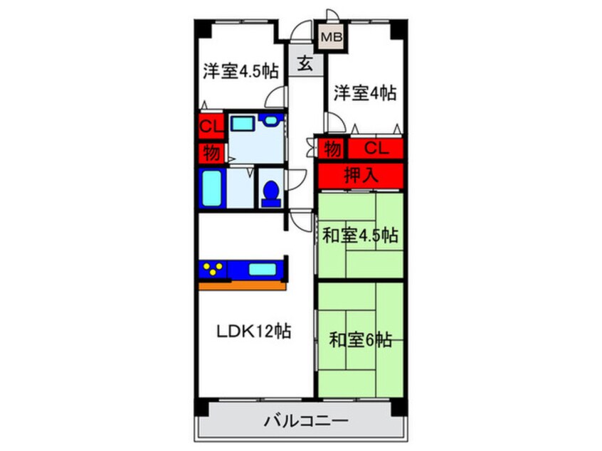 間取図 ロイヤルヒルズ待兼山