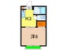 甲南山手フラッツ東棟 1Kの間取り