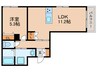 クレール京都太秦Ⅱ 1LDKの間取り