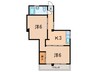 三麺マンション 2Kの間取り