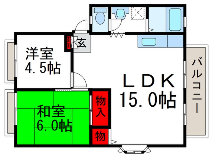 間取図 サンアヴェニュ－緑地公園Ⅱ