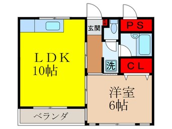 間取図 山川ﾊｲﾂﾉｰｽｻｲﾄﾞ