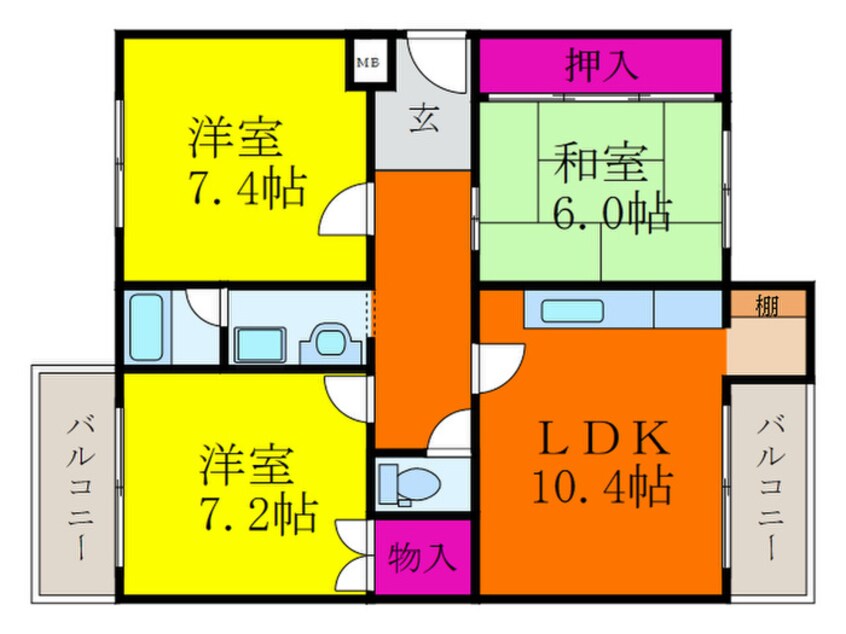 間取図 千里月見ヶ丘ハイツＡ棟(D403)