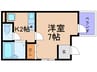 栗原マンション 1Kの間取り