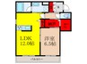 シャーメゾン本町 1LDKの間取り