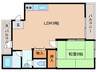 蛍池パ－ムハイツ 1LDKの間取り