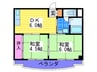 メゾンおおひがし 2DKの間取り