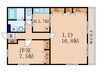 メゾン雅 1LDKの間取り