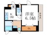 ルミエール聖護院 1Kの間取り