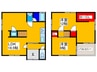 無垢の家デザイナーズリノベ戸建 2LDKの間取り