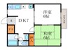 RRハイツA棟 2DKの間取り