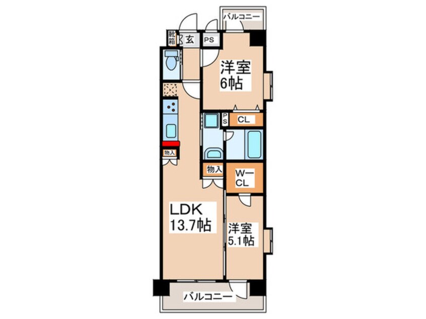 間取図 スプランディッド難波ＷＥＳＴⅡ