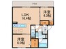 FeliceKOZU 2LDKの間取り
