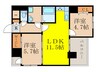 ノルデンハイム江坂アドバンス 2LDKの間取り