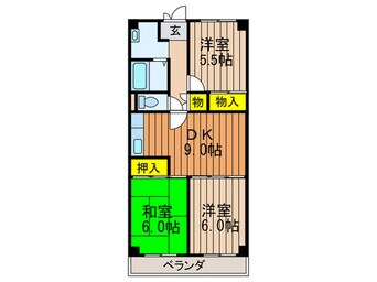 間取図 石清水ビューハイツA棟(302)