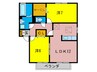 リッツハウス弐番館 2LDKの間取り