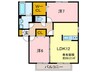 リッツハウス弐番館 2LDKの間取り